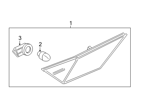 2018 Honda Civic Bulbs Light Assembly, Left Front Side Marker Diagram for 33850-TBA-A02