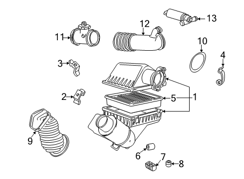 1995 BMW 740iL Air Intake Intake Silencer Diagram for 13711747814