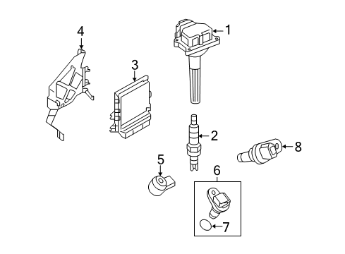 2014 Infiniti QX70 Ignition System Engine Control Module Diagram for 23710-3GT0A