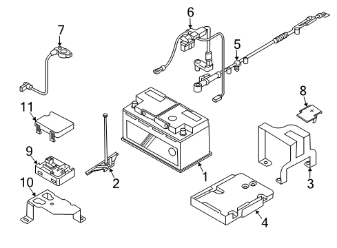 2008 BMW Z4 Battery Holder, Base B Diagram for 61147836847