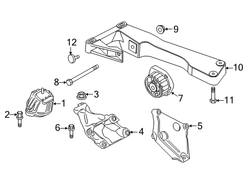 2015 BMW X3 Engine & Trans Mounting Engine Mount Bracket Left Diagram for 22116784825