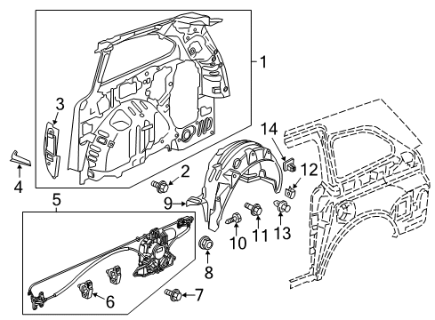 2016 Honda Odyssey Sliding Door Bolt, Ground (6X16) (Washer 12.5MM) (ZN) Diagram for 90148-SE0-003