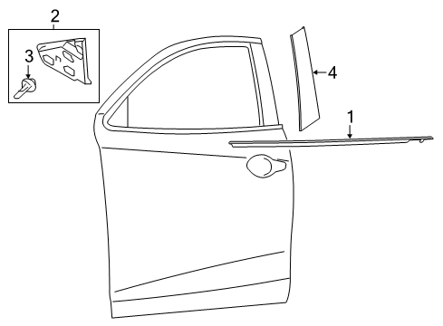 2018 Toyota Yaris iA Exterior Trim - Front Door Belt Molding Diagram for 75720-WB002