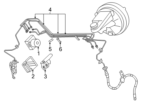 2010 Chrysler Sebring ABS Components Clip-Brake Line Diagram for 5175422AA