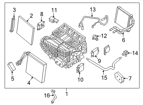 2020 Nissan Maxima Air Conditioner Core Assy-Front Heater Diagram for 27140-3TA1B