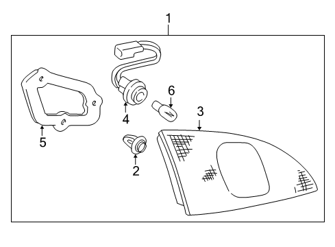 2000 Toyota Corolla Backup Lamps Lens Diagram for 81671-02010