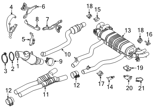 2017 BMW M760i xDrive Exhaust Components CENTER MUFFLER Diagram for 18308654966