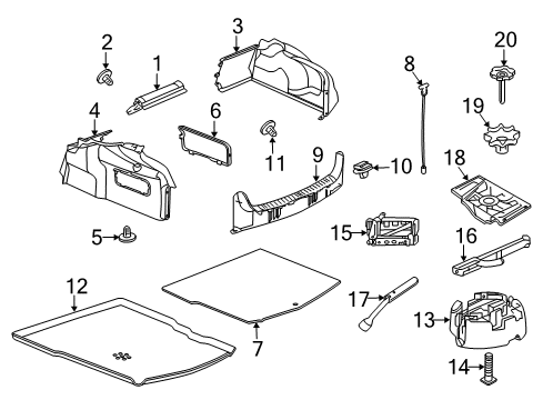 2013 Chevrolet Caprice Interior Trim - Rear Body Retainer Plate Retainer Nut Diagram for 92243047