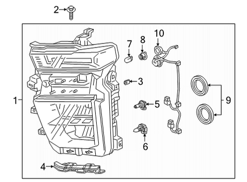 2021 Chevrolet Silverado 2500 HD Headlamps Cover Diagram for 23244891