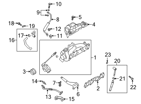 2021 Genesis G70 Turbocharger Bracket-INTERCOOLER Inlet Pipe Diagram for 282272CTA1