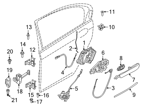 2021 BMW M760i xDrive Lock & Hardware Operating Rod, Door Rear Left Diagram for 51227337993