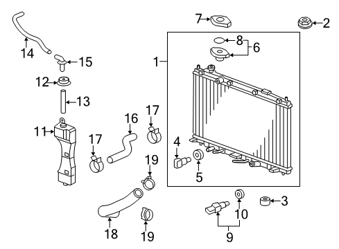 2016 Honda Fit Radiator & Components Hose, Water (Upper) Diagram for 19501-5R1-000