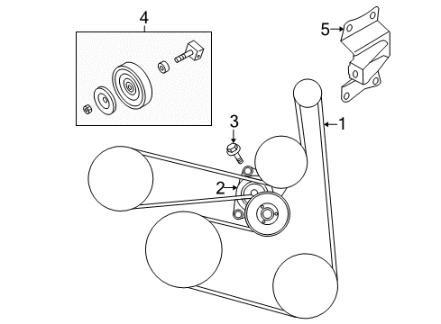 2013 Nissan Frontier Belts & Pulleys Bolt Diagram for 081A8-8501A