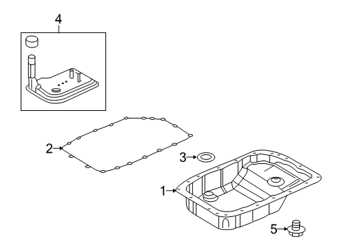 2009 Pontiac G8 Transmission Transmission Pan Diagram for 24043625