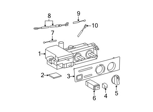 1999 Toyota Tacoma Cluster & Switches, Instrument Panel Knob Diagram for 55905-89115