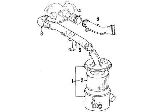 1985 Toyota Pickup Filters Hose, Air Cleaner Diagram for 17882-54150