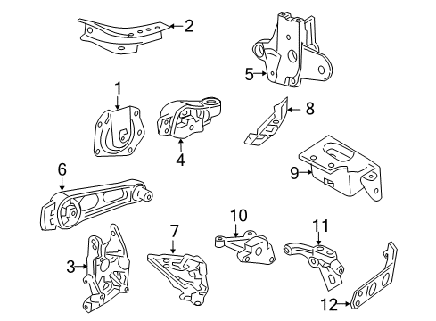 2006 Chrysler PT Cruiser Engine & Trans Mounting Support-Engine Mount Diagram for 4668577AD