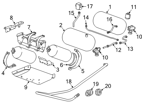 2016 Chevrolet Express 2500 Fuel System Components Strap Diagram for 19258358