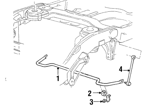 2002 Lincoln Navigator Stabilizer Bar & Components - Rear Stabilizer Bar Diagram for 2L1Z-5A772-BA