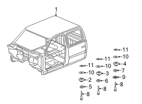 2013 GMC Sierra 2500 HD Cab Assembly Mount Cushion Diagram for 15706378