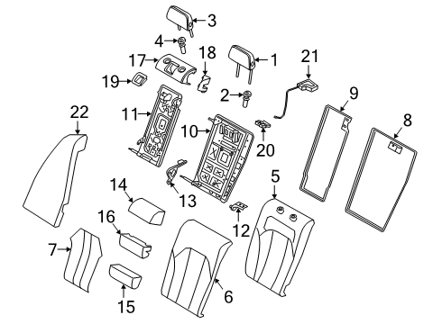 2019 BMW 330i xDrive Heated Seats USER-CONTROL UNIT, BACKREST Diagram for 52207415119