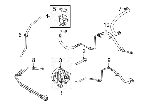 2012 Ford Edge P/S Pump & Hoses, Steering Gear & Linkage Lower Return Tube Diagram for CT4Z-3A713-F