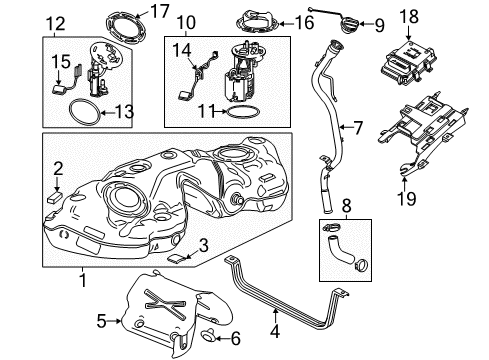 2016 Cadillac ATS Fuel System Components Fuel Tank Diagram for 84114272