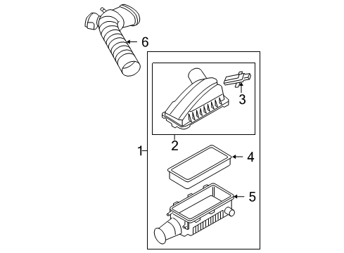 2007 Ford F-350 Super Duty Filters Air Cleaner Assembly Diagram for 6C3Z-9600-AB
