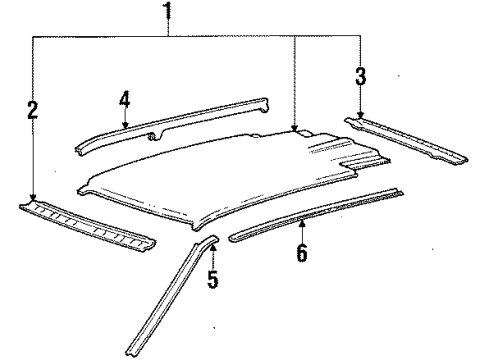 1985 Honda Civic Roof & Components Gutter, L. Roof Side Diagram for 70414-SB6-310ZZ