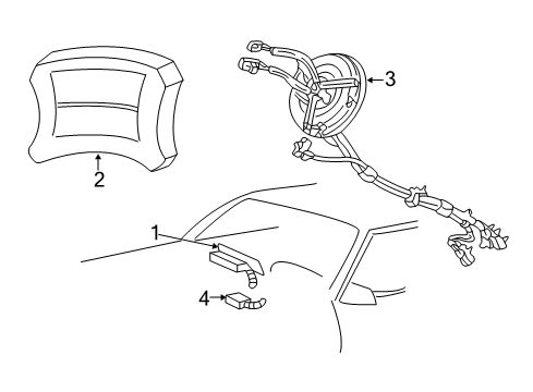 2000 Ford Mustang Air Bag Components Clock Spring Diagram for 1R3Z-14A664-AA