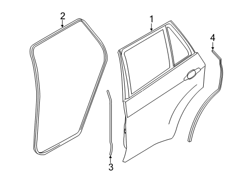 2014 BMW X5 Rear Door Seal, C-Pillar, Left Diagram for 51767305545