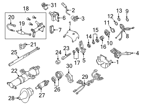 2018 Chevrolet Express 2500 Steering Column, Steering Wheel & Trim, Shaft & Internal Components, Shroud, Switches & Levers Sensor Diagram for 13590209