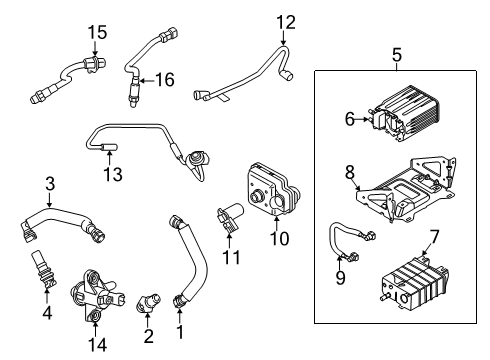 2021 Ford F-350 Super Duty Emission Components PCV Hose Diagram for HC3Z-6A664-A
