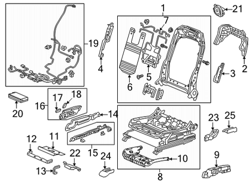2022 Acura TLX Tracks & Components Bolster Support Inner Diagram for 81123-TJB-A21