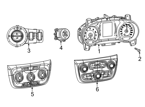 2019 Jeep Compass Switches Center Stack Control Diagram for 6TM14DX9AB