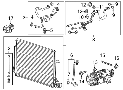 2021 Chevrolet Camaro Automatic Temperature Controls Front AC Tube Diagram for 23493486