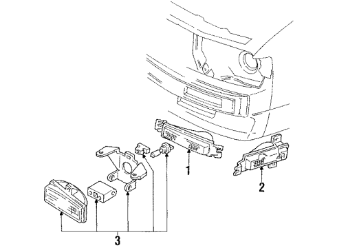 1991 Oldsmobile Toronado Fog Lamps, Park Lamps, Side Marker Lamps Lamp Asm-Front Fog Diagram for 16518790