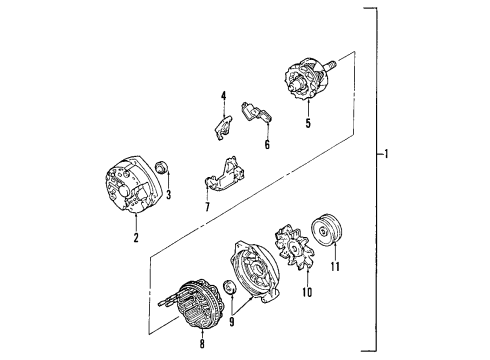 1999 Cadillac Seville Alternator GENERATOR Assembly (Remanufacture) Diagram for 19206560