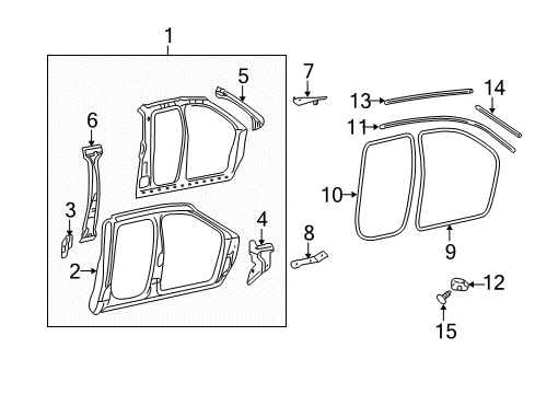 2007 Dodge Ram 1500 Uniside Molding-Windshield Diagram for 55277186AD