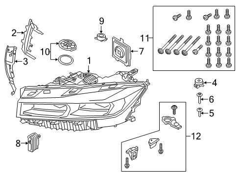 2021 BMW 750i xDrive Headlamps HEADLIGHT, LED, AHL, RIGHT Diagram for 63119450234