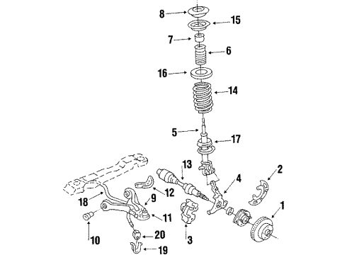 1984 Oldsmobile Omega Front Suspension Components, Lower Control Arm, Stabilizer Bar Bumper Diagram for 14036459
