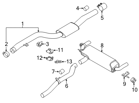 2019 BMW 740e xDrive Exhaust Components Intermediate Pipe Diagram for 18308637981