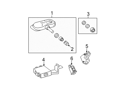 2012 Toyota Avalon Tire Pressure Monitoring Control Module Diagram for 89769-07030