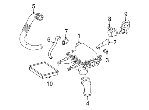 2008 Dodge Sprinter 3500 Powertrain Control Air Cleaner Diagram for 68013675AA