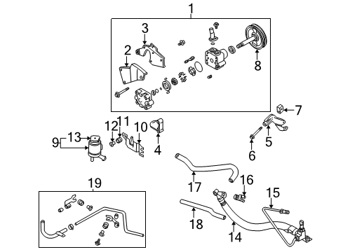 2001 Nissan Sentra P/S Pump & Hoses, Steering Gear & Linkage Hose & Tube Assy-Power Steering Diagram for 49721-5M000