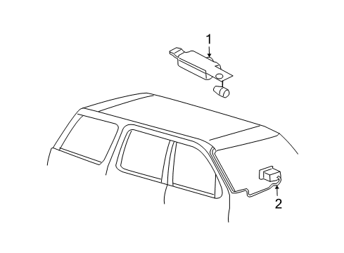 2004 Lincoln Aviator Antenna & Radio Antenna Cable Diagram for 5C5Z-18812-AB