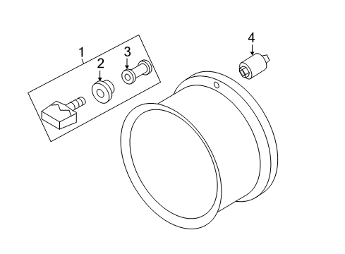 2018 Nissan Versa Tire Pressure Monitoring Cap-Tire Pressure Sensor Diagram for 40770-3AN0A