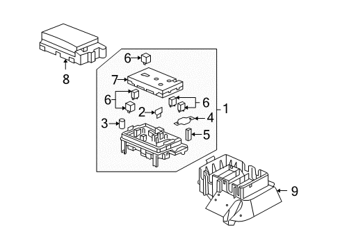 2004 Buick Rainier Electrical Components Fuse Box Diagram for 15120876