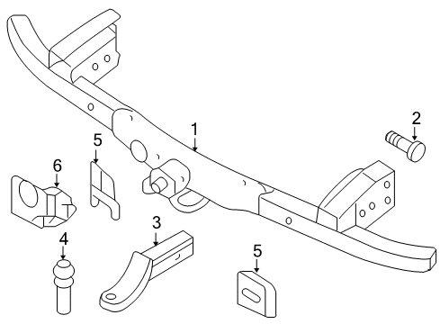 2008 Ford Explorer Sport Trac Tow Hook & Hitch Bracket Diagram for 3C5Z-14A163-AA