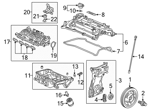2018 Honda Accord Intake Manifold Cover, Chain Case Diagram for 11412-59B-000